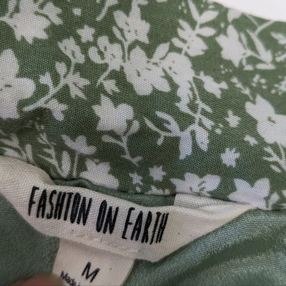 Green Floral Fashion on Earth Wrap Midi Skirt